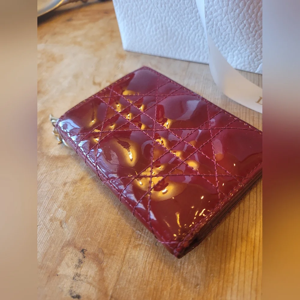 Christian Dior Red Patent Wallet